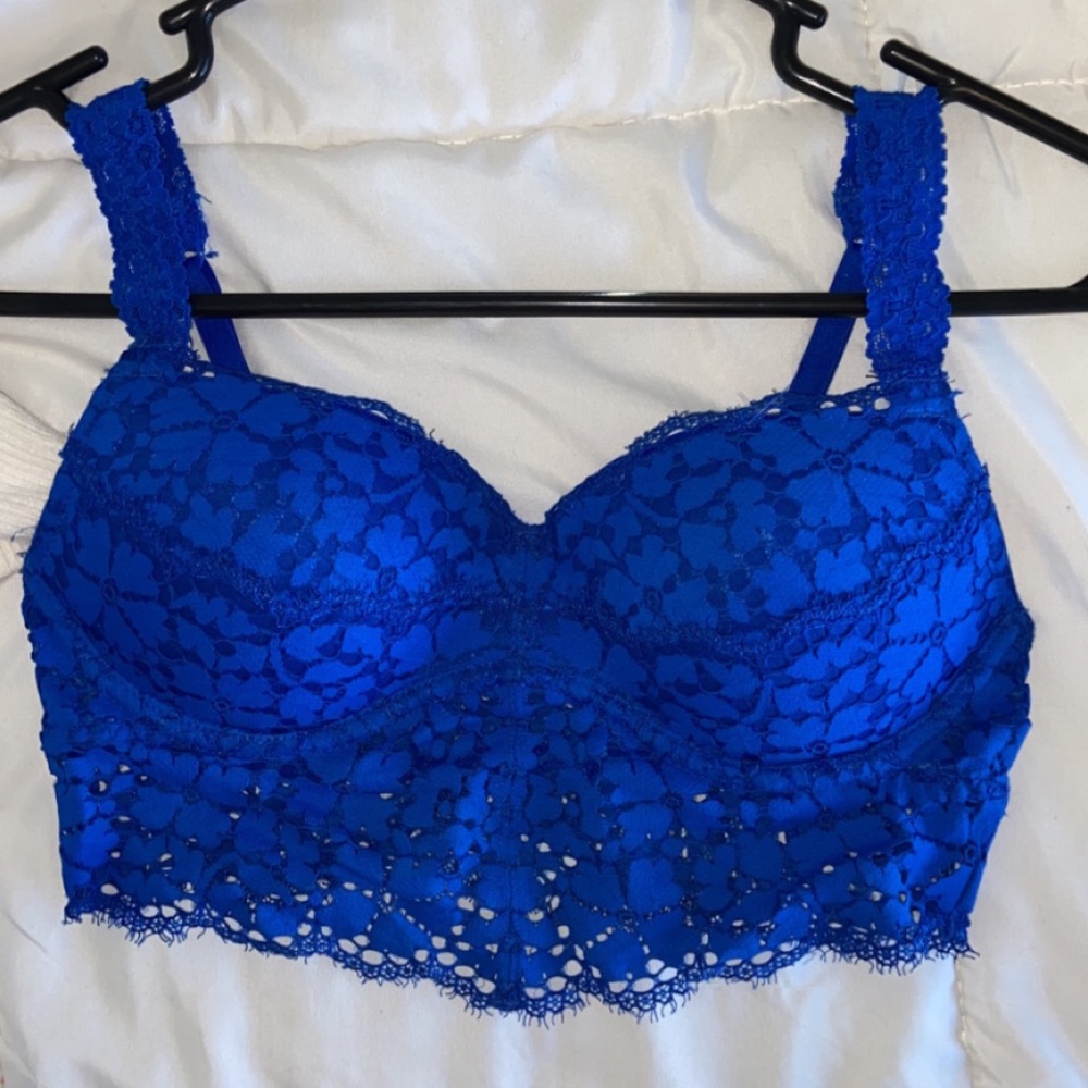 Blue Victoria’s Secret pink bralette